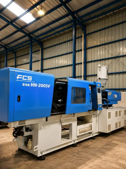 FCS HN-200SV plastic injection moulding machine at the SSO workshop